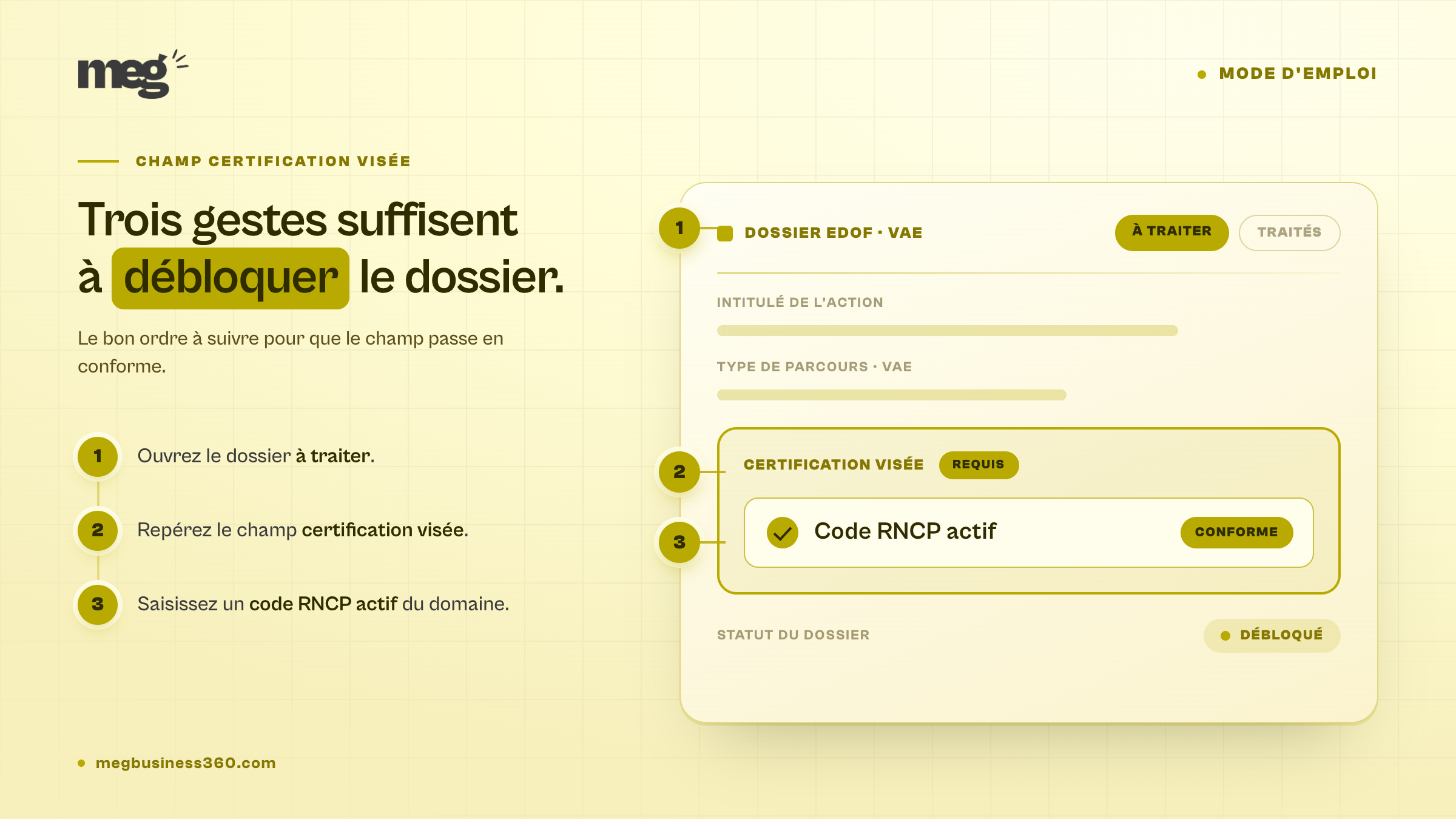 Renseigner la certification visée dans EDOF sans bloquer vos dossiers