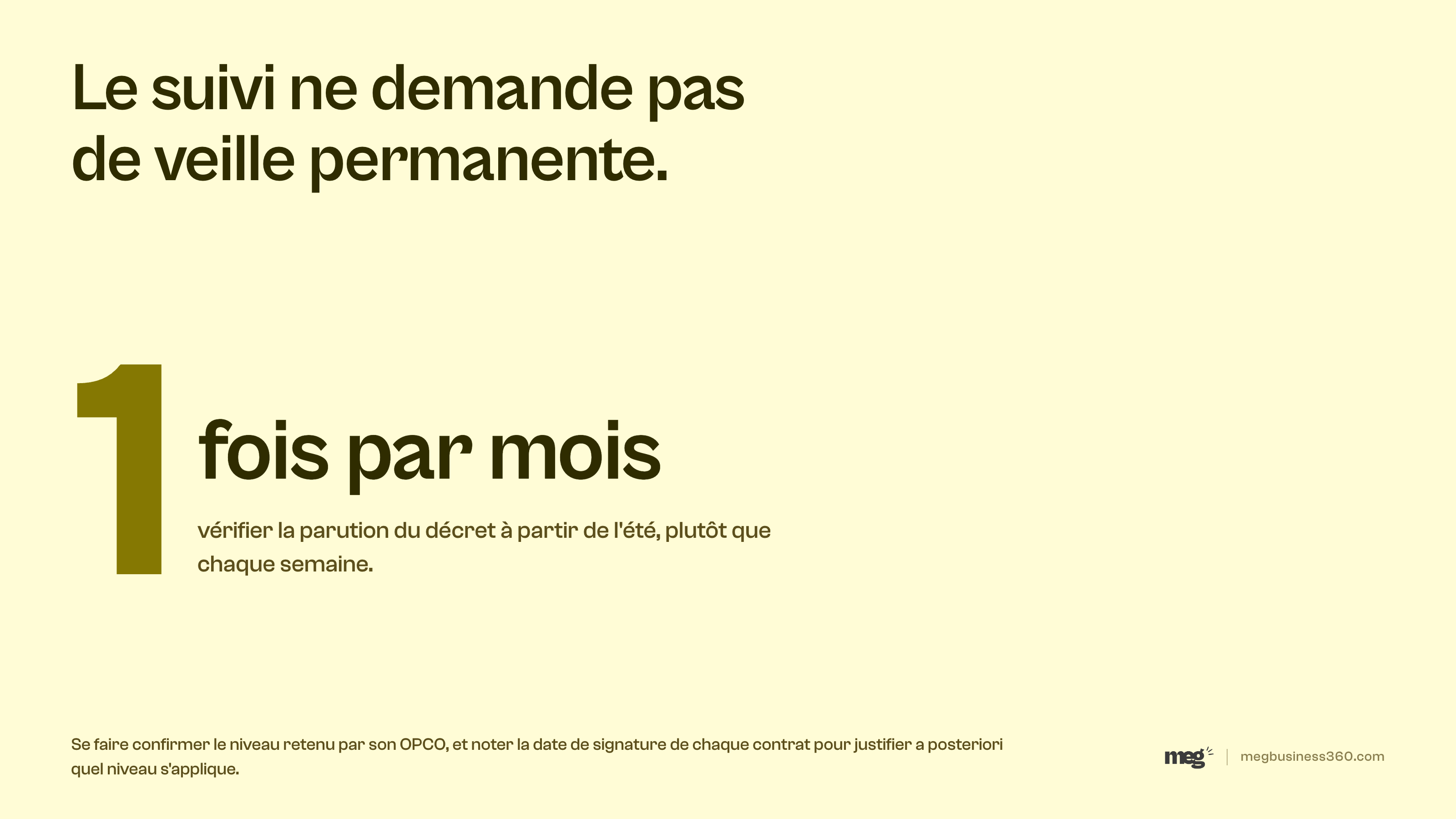Infographie : une vérification par mois suffit pour suivre le calendrier des niveaux de prise en charge sans se laisser surprendre