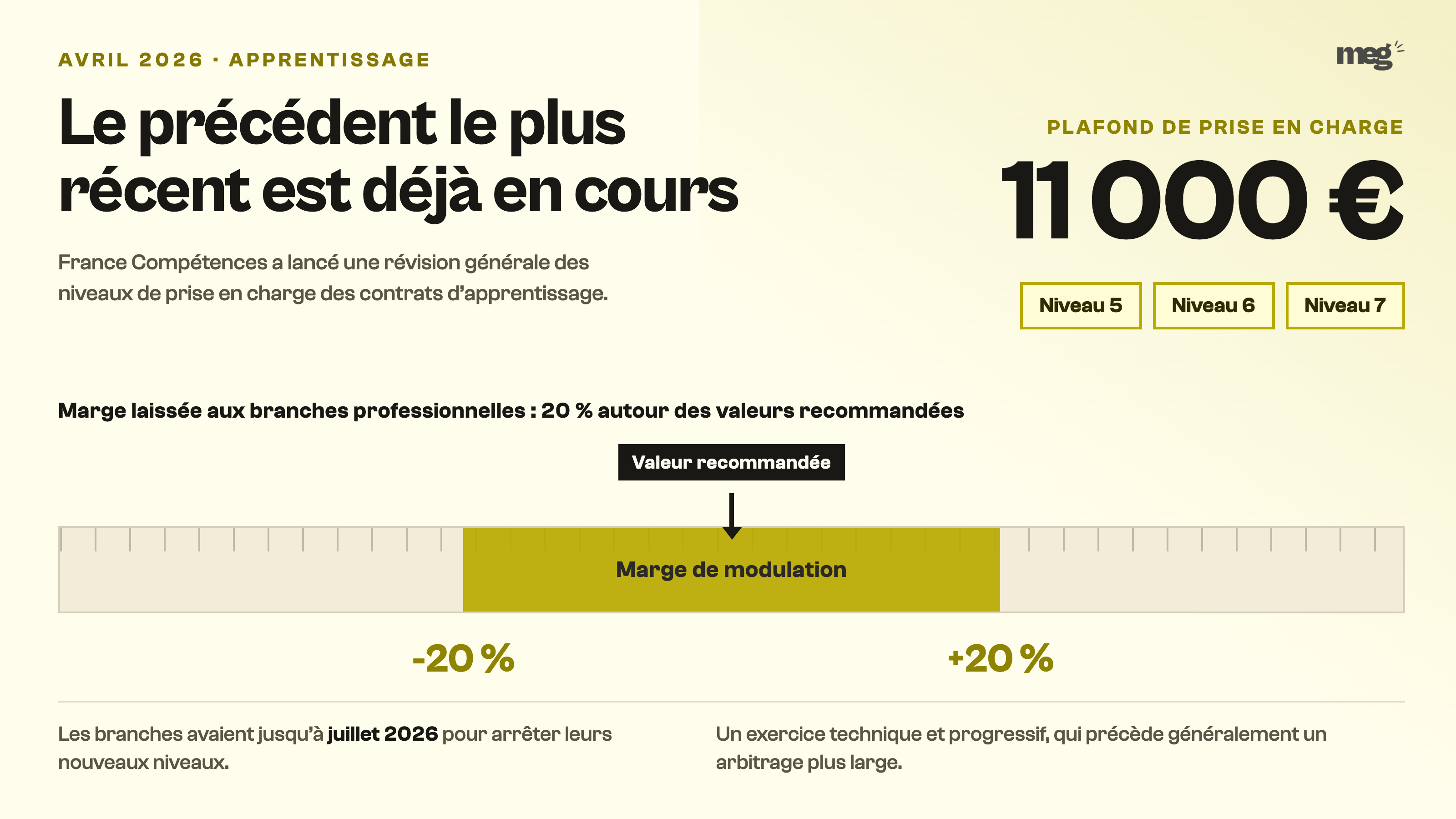 Jauge graduée montrant la marge de 20 % laissée aux branches autour de la valeur recommandée, sous un plafond de 11 000 euros.