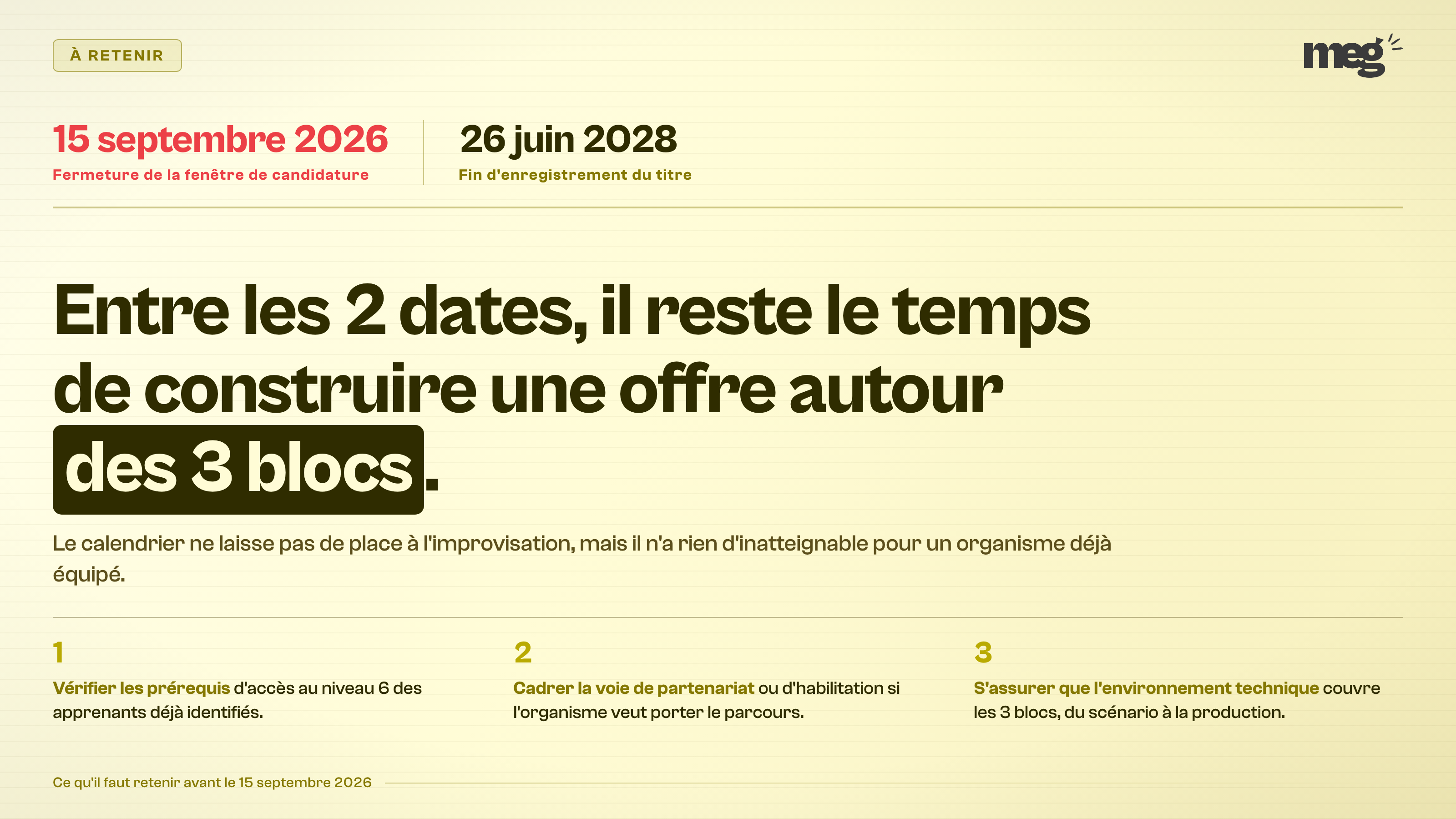 Section : « Ce qu'il faut retenir avant le 15 septembre »