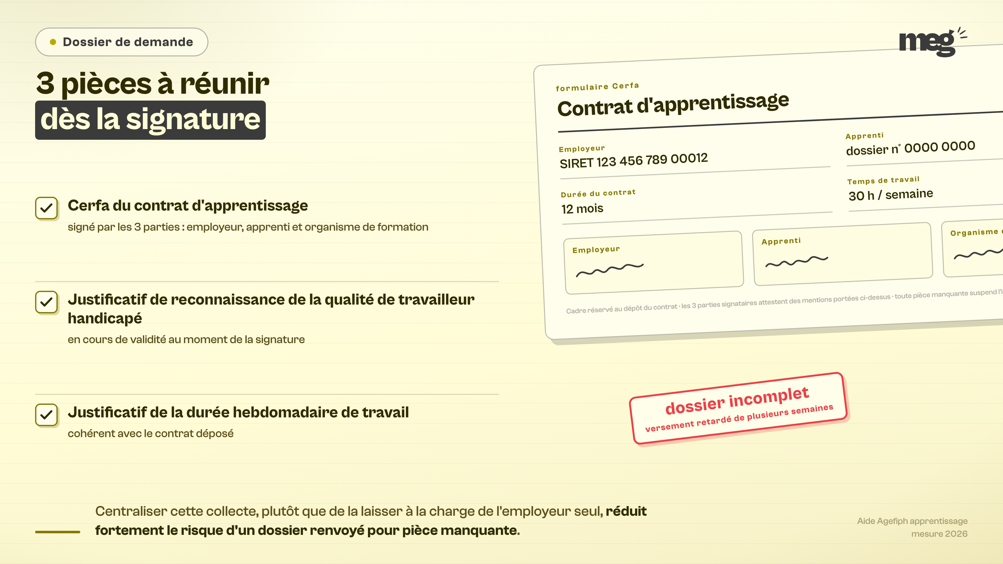 Section : « Le dossier à préparer dès la signature : justificatifs et Cerfa »