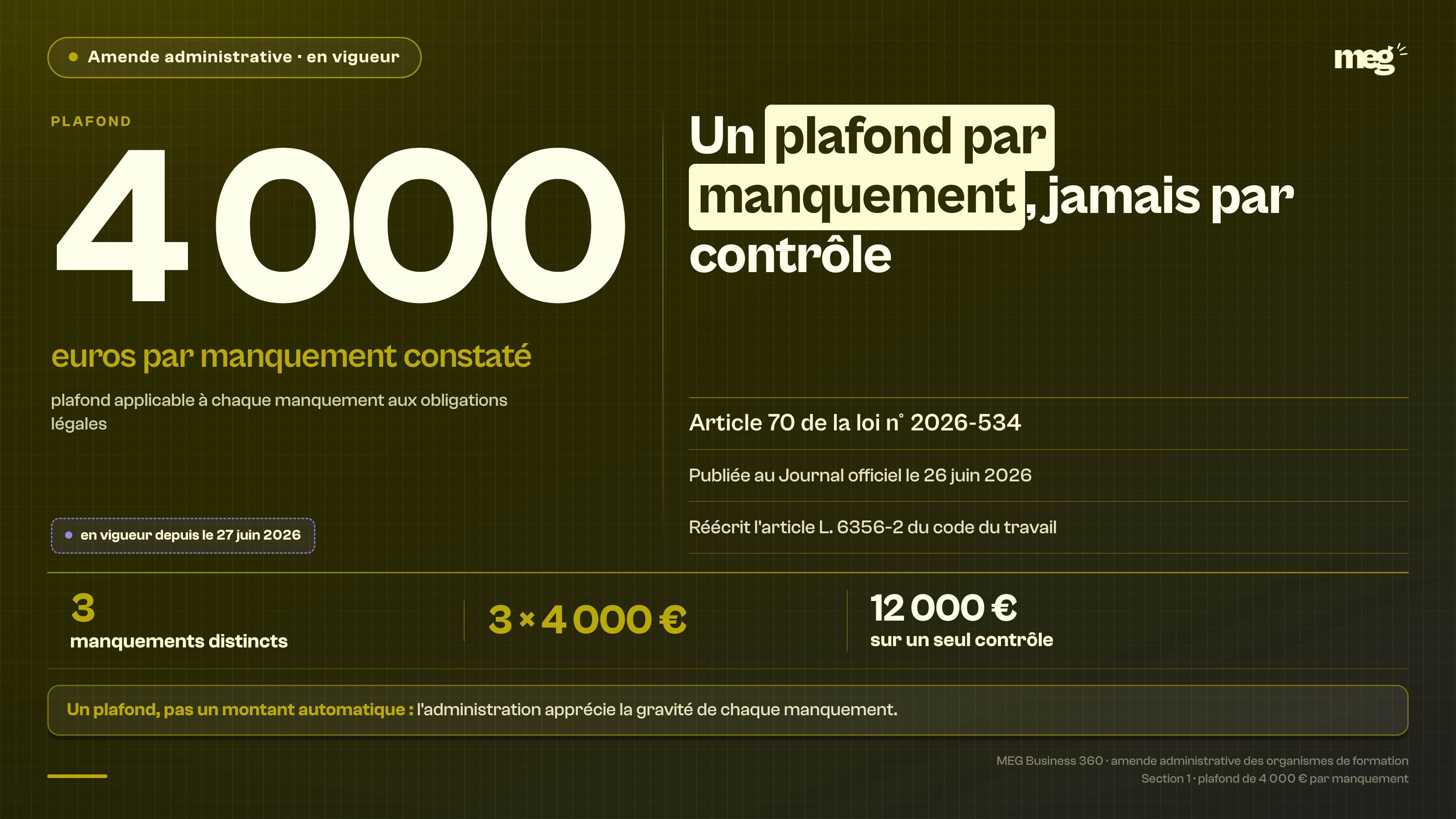 Section : « Amende administrative organisme de formation : le plafond de 4 000 euros expliqué »