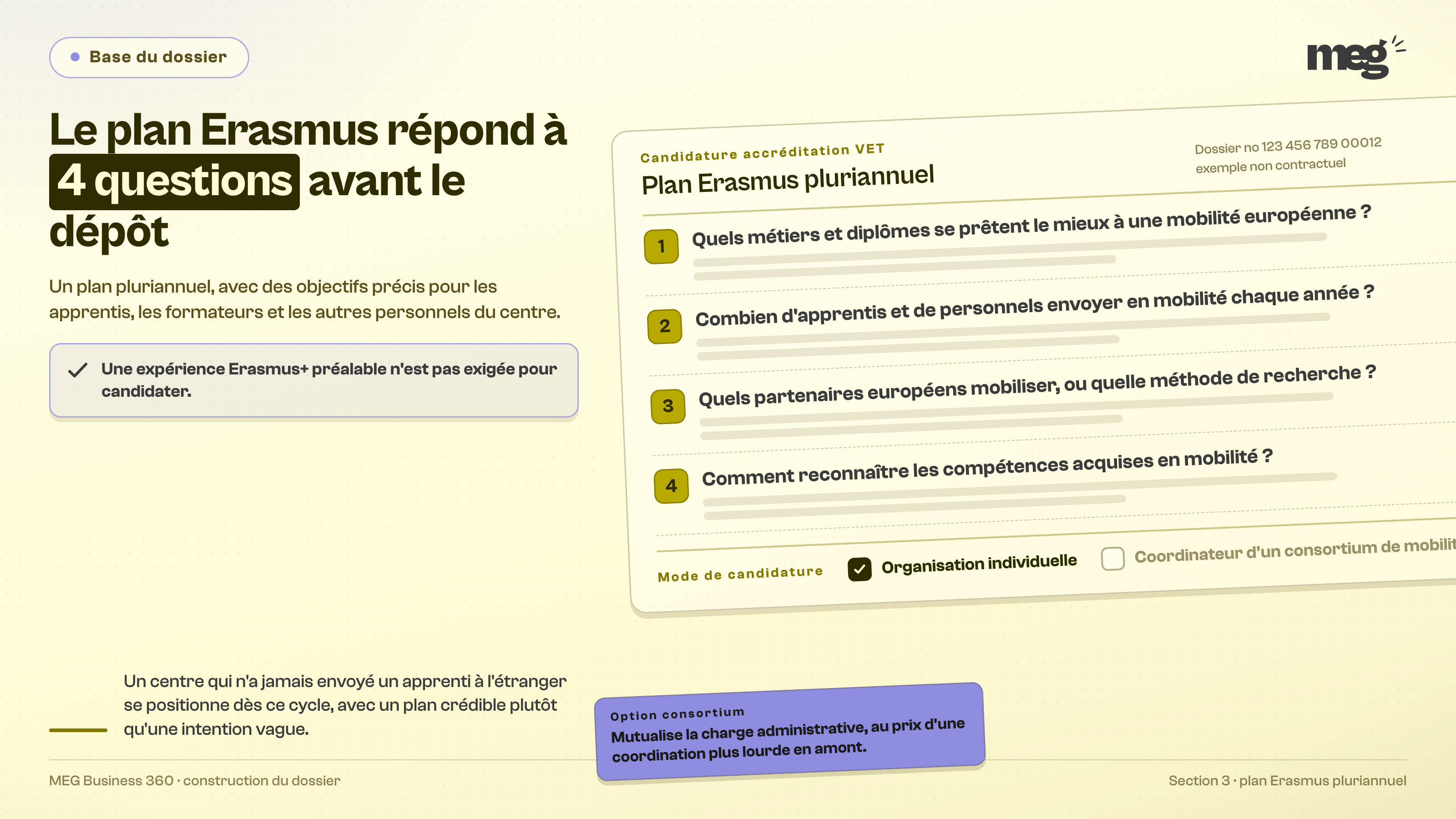 Section : « Qui peut candidater et sur quelle base construire le dossier »