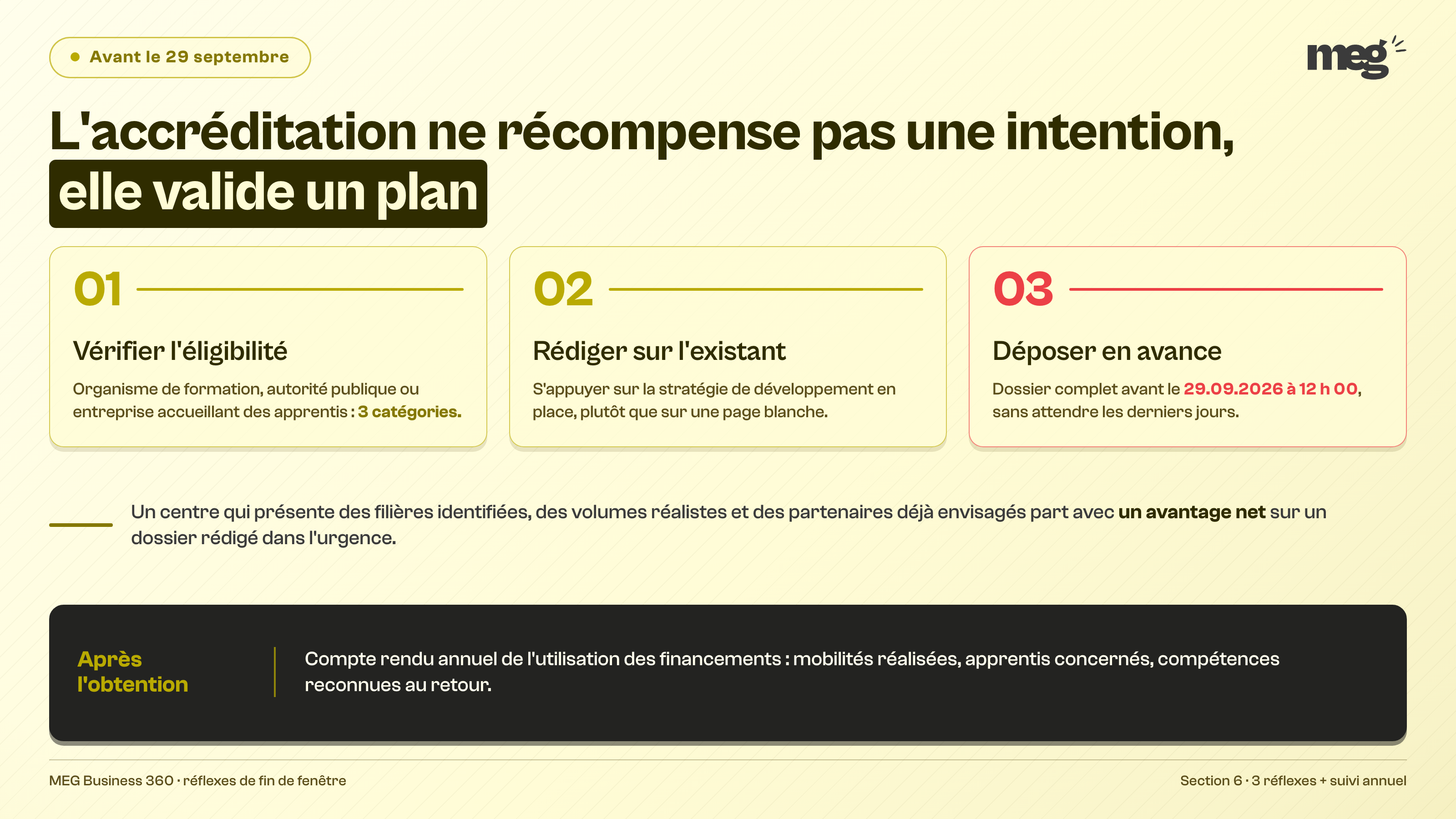 Section : « Ce qu'un CFA retient avant le 29 septembre à midi »