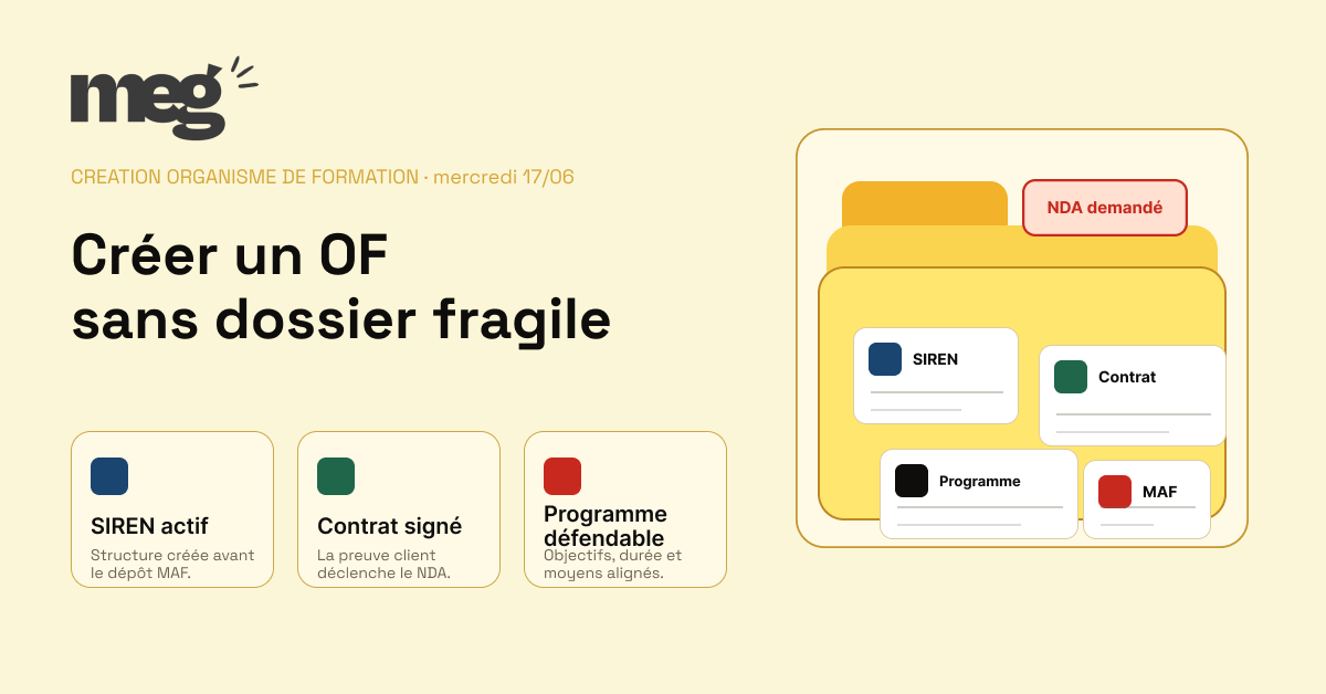 Créer un organisme de formation : le dossier de preuves avant le numéro NDA