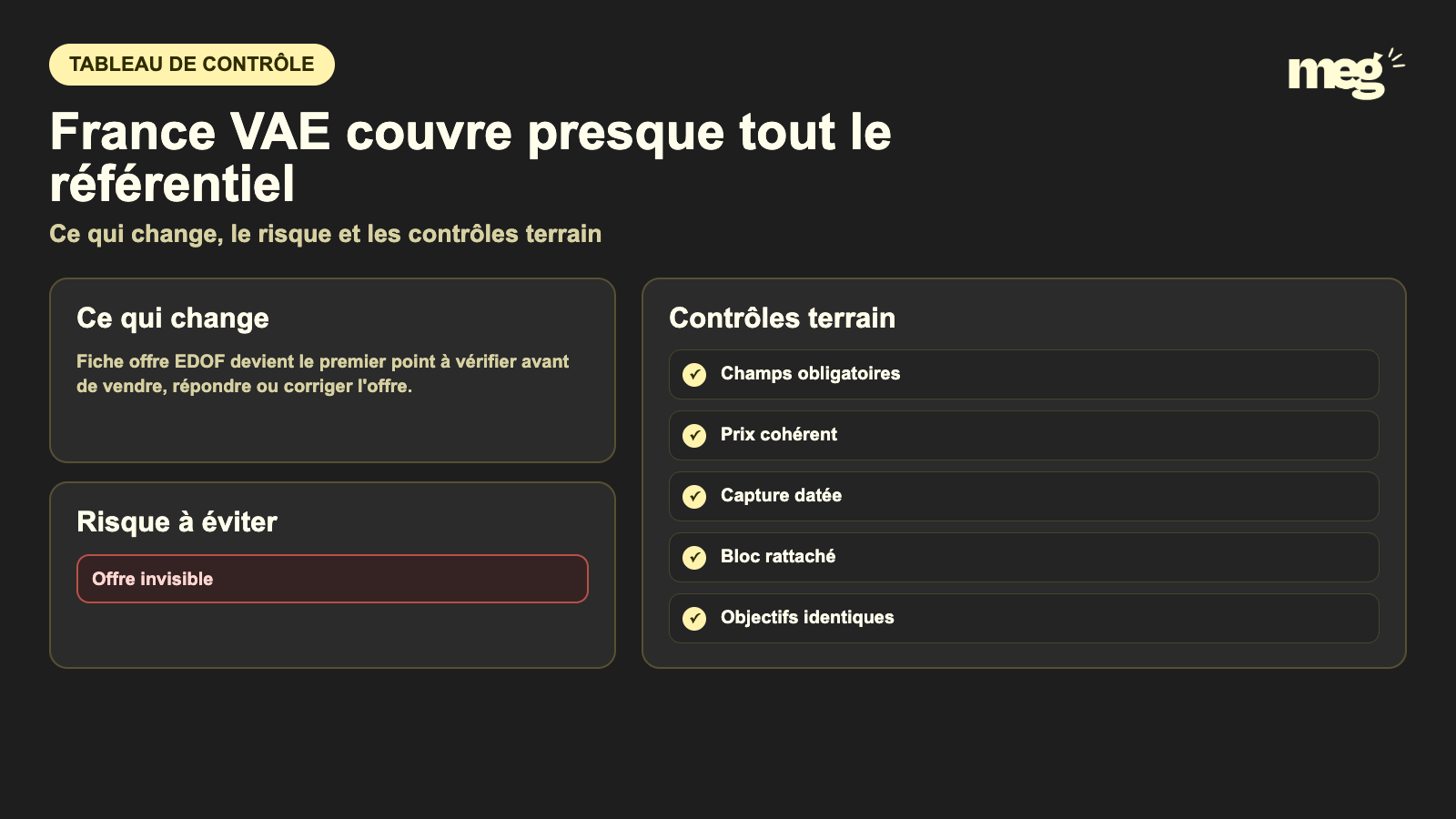 France VAE couvre presque tout le référentiel - schema de verification EDOF