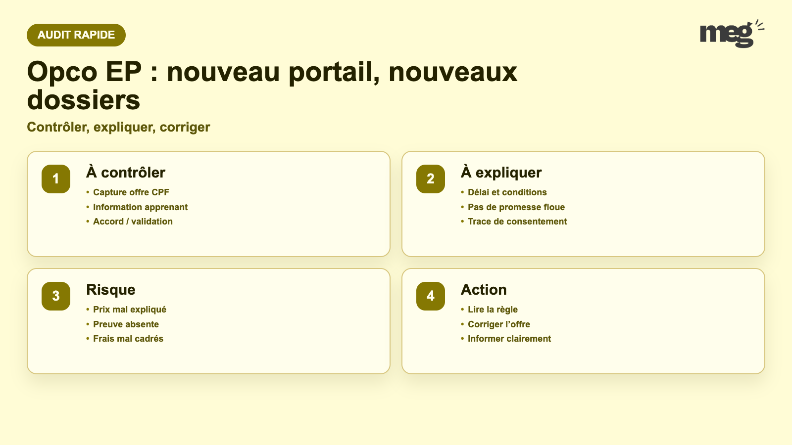 Opco EP : nouveau portail, nouveaux dossiers - schema de verification CPF