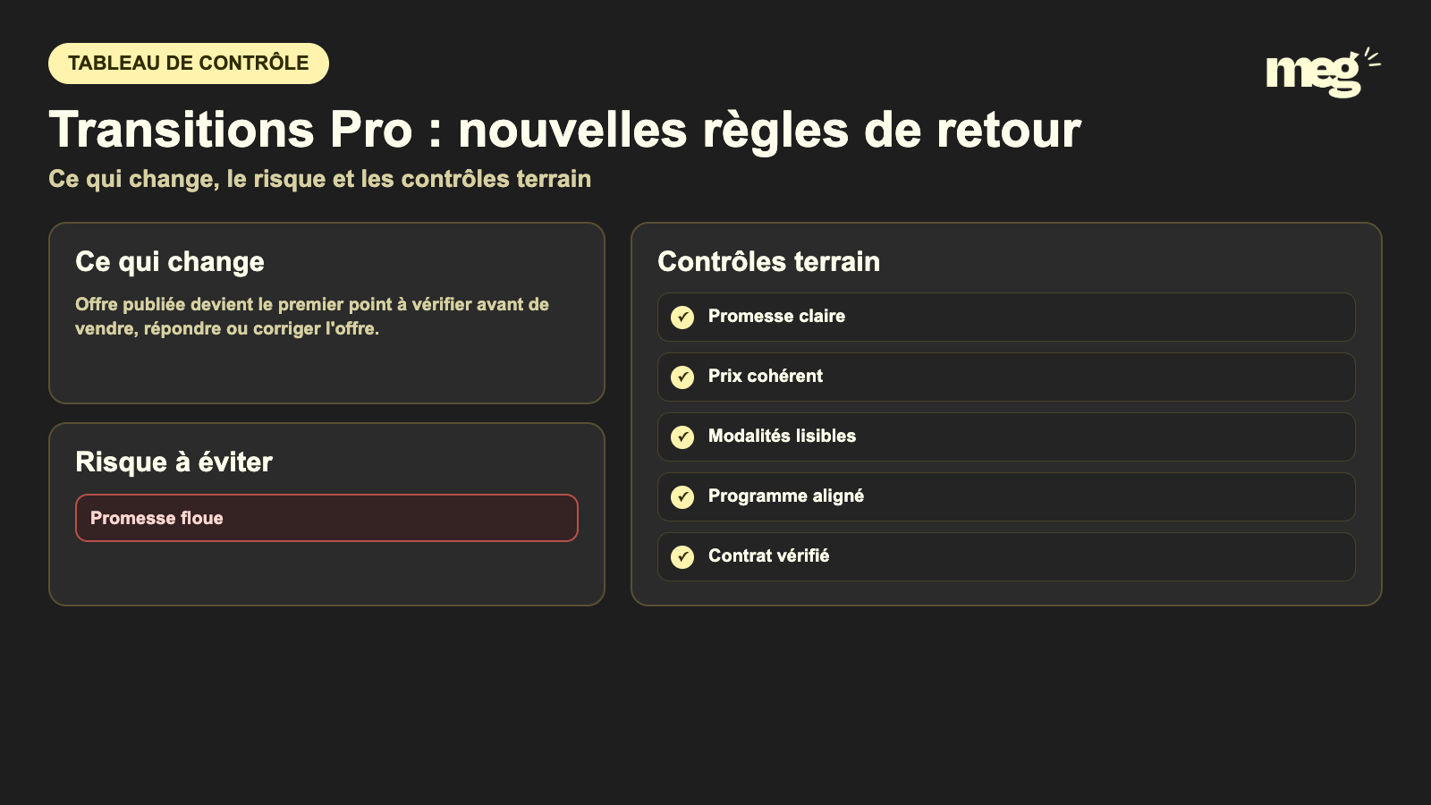 Transitions Pro : nouvelles règles de retour - schema de verification Organisme de formation