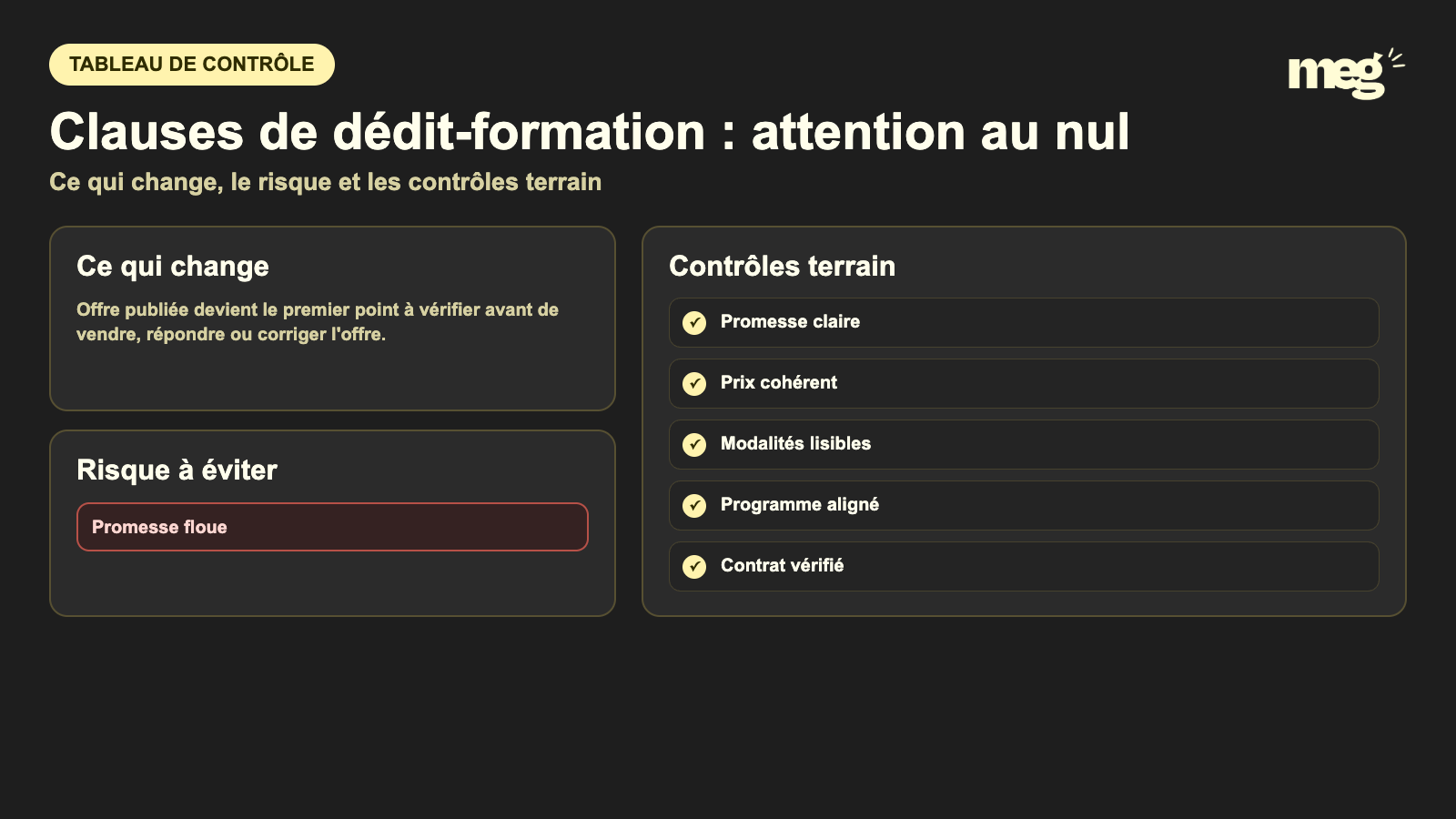 Clauses de dédit-formation : attention au nul - schema de verification Organisme de formation